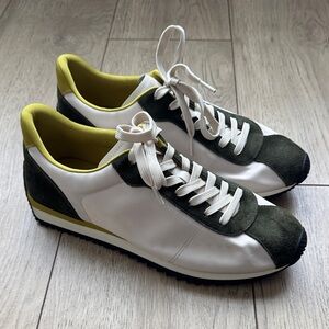 Michael Kors Rhodes Mixed-Media Sneakers Green and White Men’s Size 11M